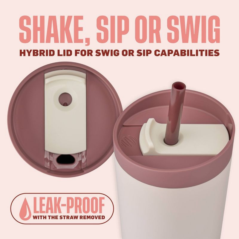 slide 3 of 7, BlenderBottle 24oz Stainless Steel Strada Straw Tumbler - Red, 24 oz