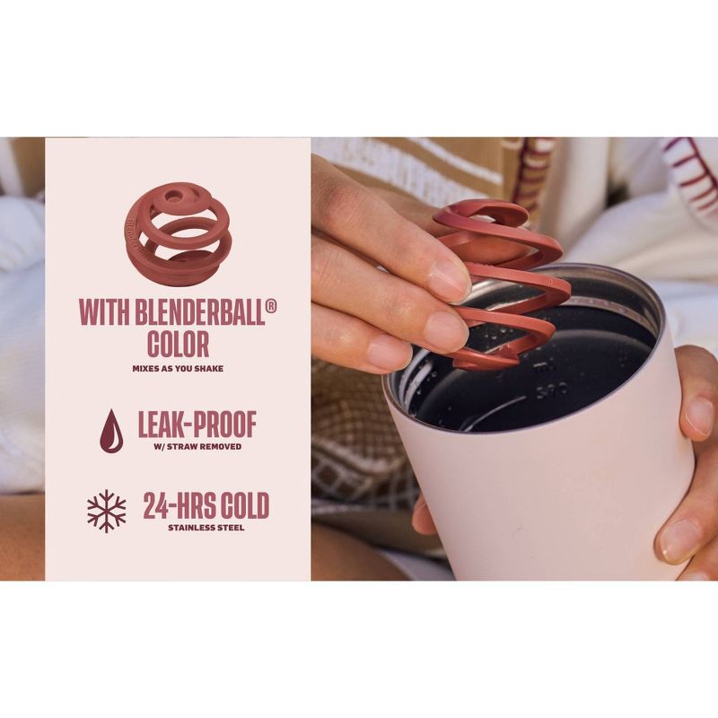 slide 6 of 7, BlenderBottle 24oz Stainless Steel Strada Straw Tumbler - Red, 24 oz