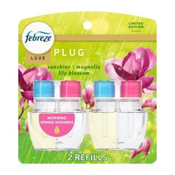 Febreze Luxe Plug Air Freshener Dual Refills - Morning Spring Showers - 1.75 fl oz/2ct