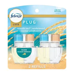 Febreze Luxe Plug Dual Air Freshener Refills - Warm Ocean Breeze - 1.75 fl oz/2ct: Oil, Electric