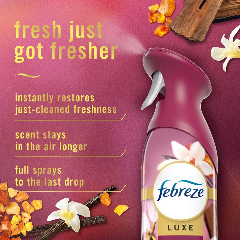 slide 4 of 12, Febreze Luxe Air Mist Odor-Fighting Air Freshener - Vanilla Suede - 8.1oz, 8.8 oz