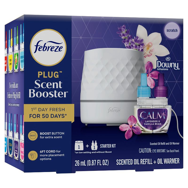 slide 13 of 16, Febreze Plug Scent Booster Downy Calm Starter Kit - 0.87 fl oz/2ct, 2 ct; 0.87 fl oz