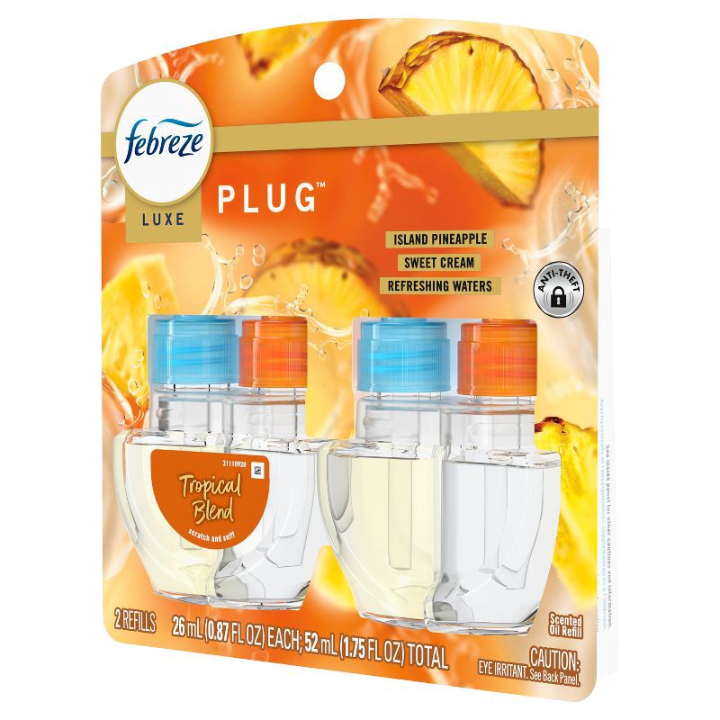 slide 13 of 14, Febreze Luxe Plug Dual Air Freshener Refills - Tropical Blend - 1.75 fl oz/2ct, 1.75 fl oz, 2 ct