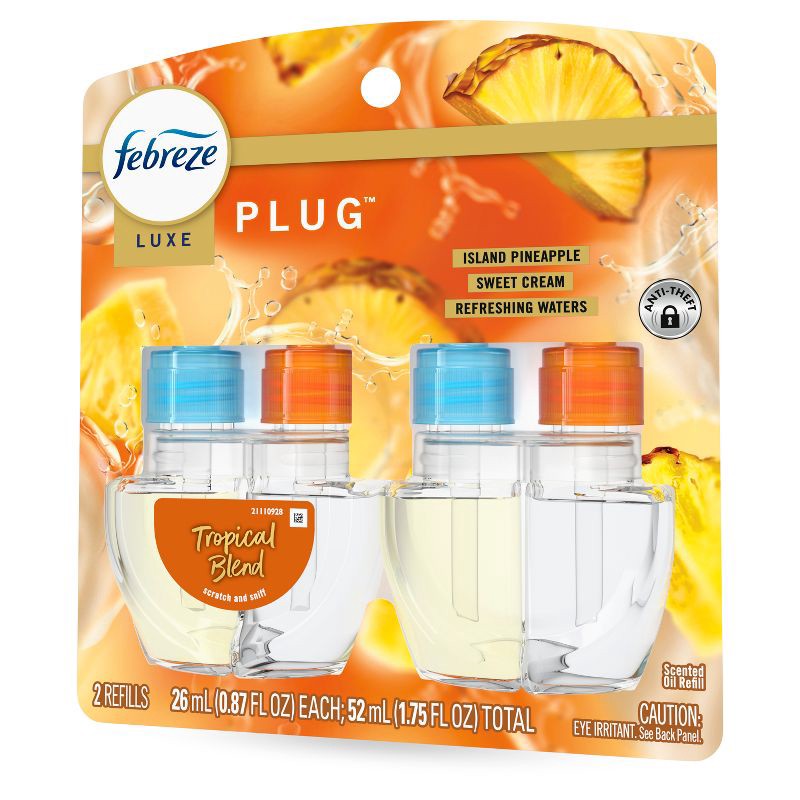 slide 14 of 14, Febreze Luxe Plug Dual Air Freshener Refills - Tropical Blend - 1.75 fl oz/2ct, 1.75 fl oz, 2 ct