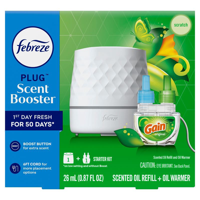 slide 2 of 14, Febreze Plug Scent Booster Gain Starter Kit - .87 fl oz/2ct, 2 ct; 0.87 fl oz
