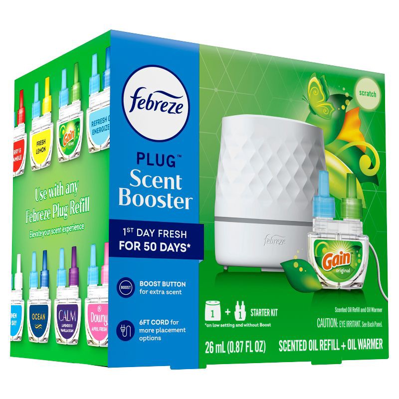 slide 13 of 14, Febreze Plug Scent Booster Gain Starter Kit - .87 fl oz/2ct, 2 ct; 0.87 fl oz