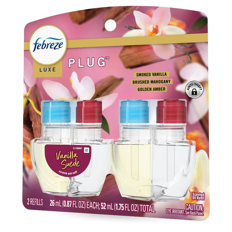slide 14 of 14, Febreze Luxe Plug Dual Air Freshener Refills - Vanilla Suede - 1.75 fl oz/2ct, 1.75 fl oz, 2 ct