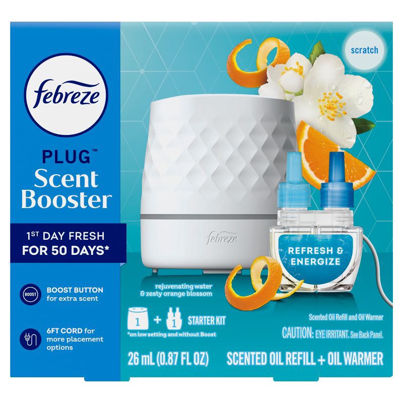 slide 2 of 16, Febreze Plug Scent Booster Refresh & Energize Starter Kit - .87 fl oz/2ct, 2 ct; 0.87 fl oz