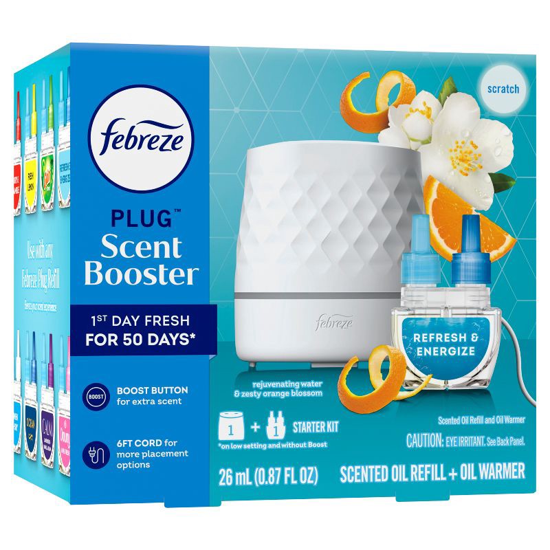 slide 15 of 16, Febreze Plug Scent Booster Refresh & Energize Starter Kit - .87 fl oz/2ct, 2 ct; 0.87 fl oz