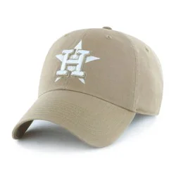 MLB Houston Astros Khaki Clean Up Hat: Adjustable Cotton Baseball Cap