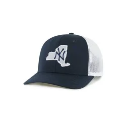 MLB New York Yankees Gaze Hat: Cotton & Polyester Mesh, Adjustable Back Snap, Team Logo Design