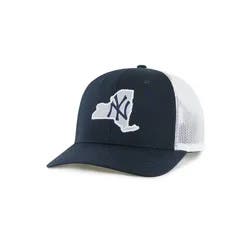 MLB New York Yankees Gaze Hat: Cotton & Polyester Mesh, Adjustable Back Snap, Team Logo Design