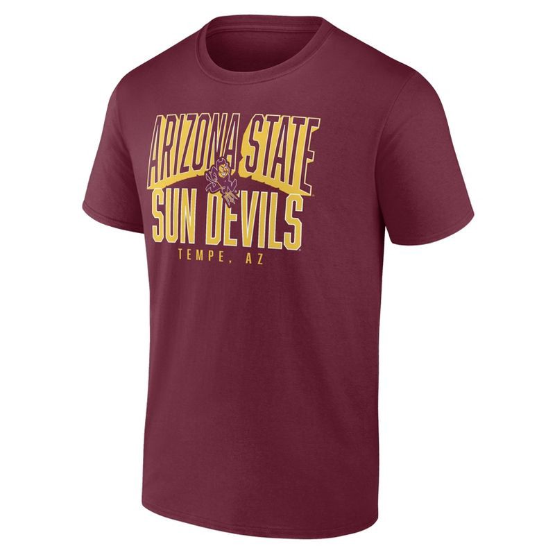 slide 2 of 3, NCAA Arizona State Sun Devils Men's Core T-Shirt - S: Cotton-Polyester Blend, Crew Neck, Tagless, 1 ct