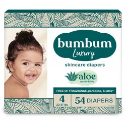 bumbum Luxury Skincare Disposable Diapers - Size 4 - 54ct