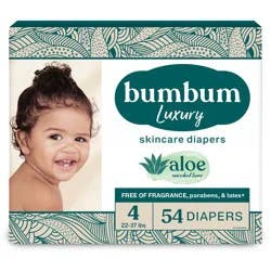 bumbum Luxury Skincare Disposable Diapers - Size 4 - 54ct