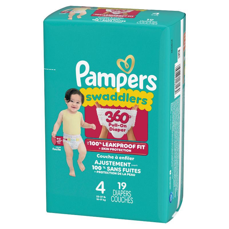 slide 14 of 15, Pampers Swaddlers 360 Disposable Diapers - Size 4 - 19ct, 4 x 19 ct