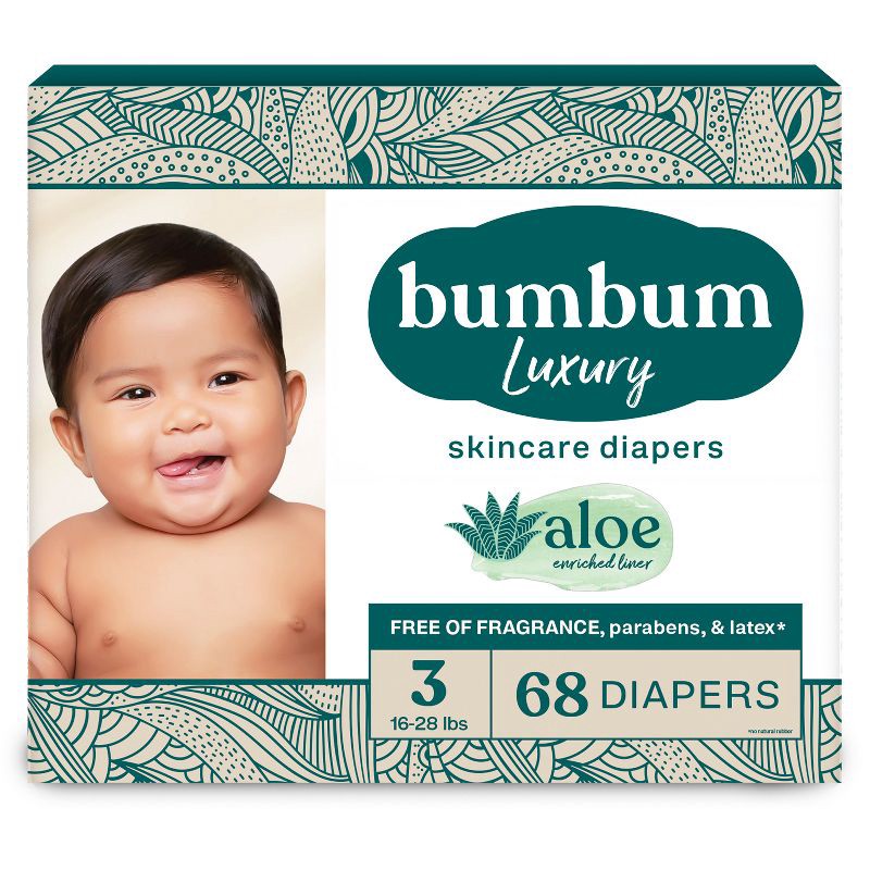 slide 1 of 14, bumbum Luxury Skincare Disposable Diapers - Size 3 - 68ct, 3 x 68 ct