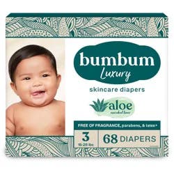 bumbum Luxury Skincare Disposable Diapers - Size 3 - 68ct