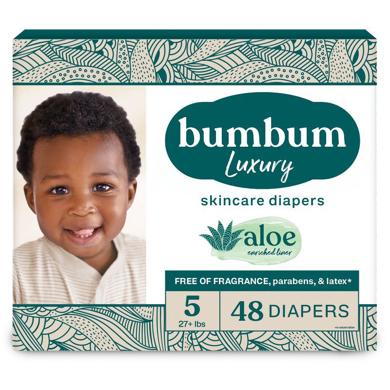 slide 1 of 14, bumbum Luxury Skincare Disposable Diapers - Size 5 - 48ct, 5 x 48 ct