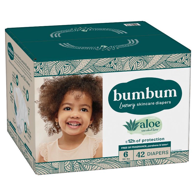 slide 12 of 14, bumbum Luxury Skincare Disposable Diapers - Size 6 - 42ct, 6 x 42 ct