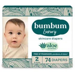 bumbum Luxury Skincare Disposable Diapers - Size 2 - 74ct