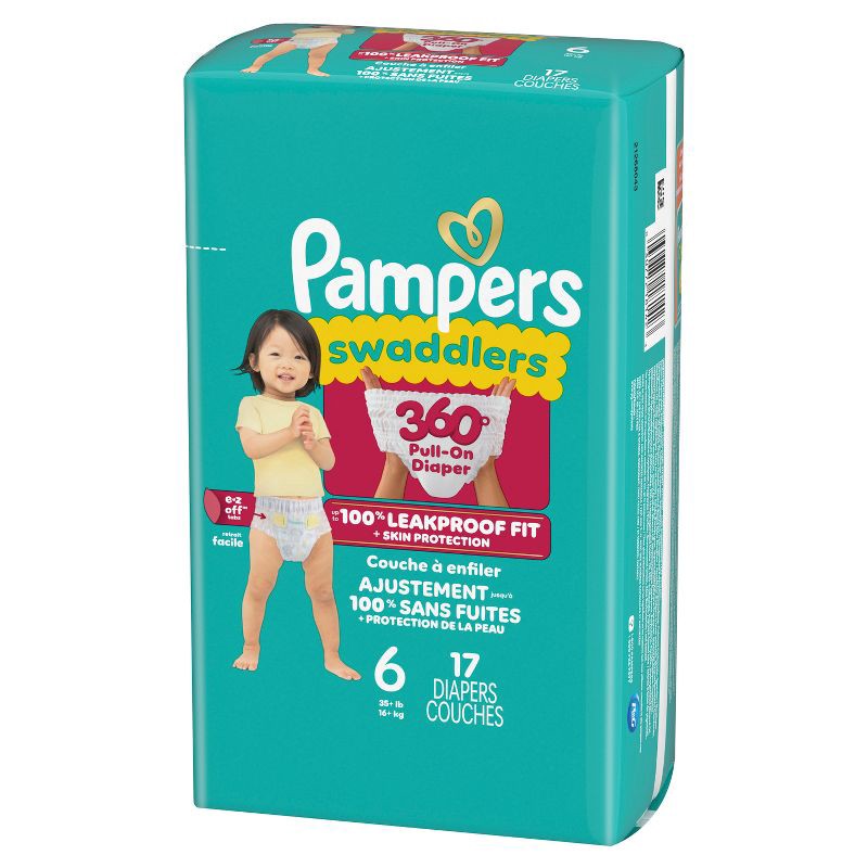 slide 14 of 15, Pampers Swaddlers 360 Disposable Diapers - Size 6 - 17ct, 6 x 17 ct