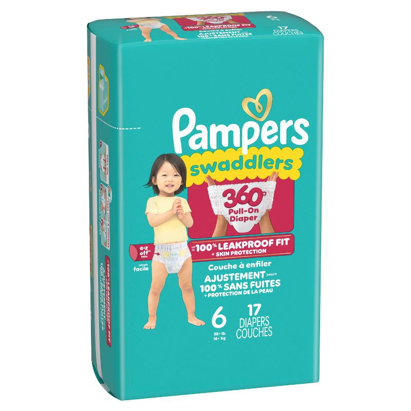 slide 13 of 15, Pampers Swaddlers 360 Disposable Diapers - Size 6 - 17ct, 6 x 17 ct