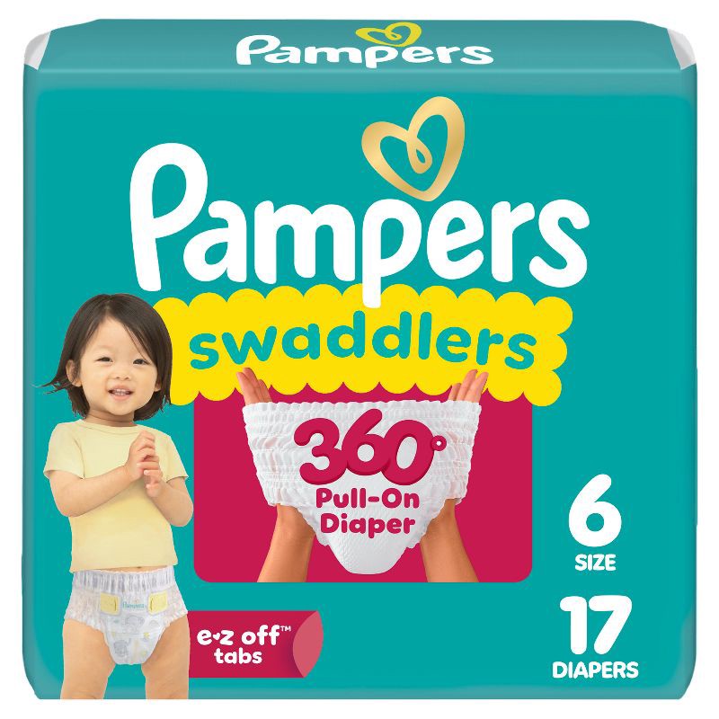 slide 1 of 15, Pampers Swaddlers 360 Disposable Diapers - Size 6 - 17ct, 6 x 17 ct