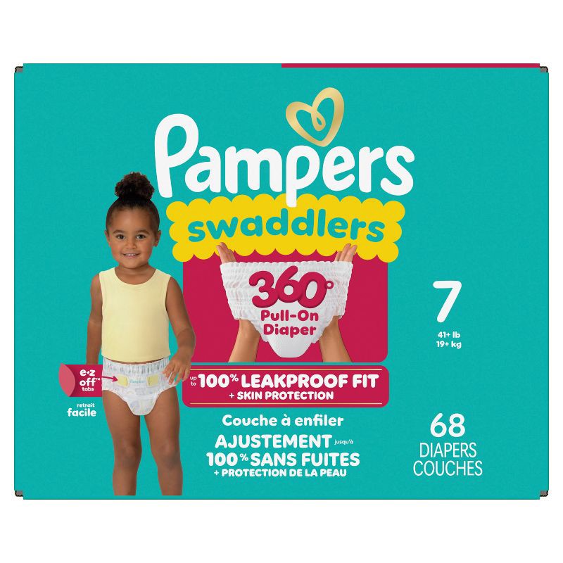 slide 12 of 15, Pampers Swaddlers 360 Disposable Diapers - Size 7 - 68ct, 7 x 68 ct