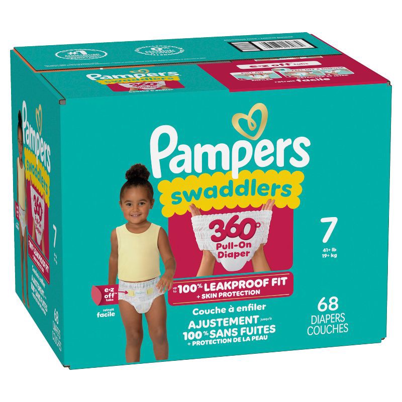 slide 13 of 15, Pampers Swaddlers 360 Disposable Diapers - Size 7 - 68ct, 7 x 68 ct