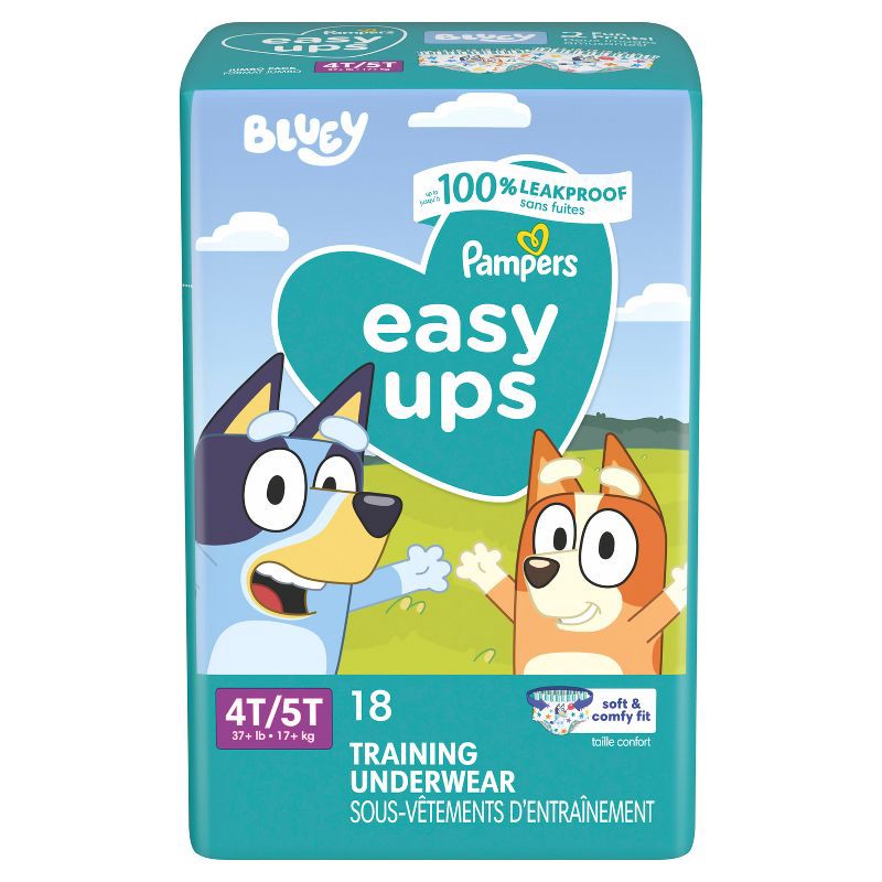 slide 15 of 15, Pampers Easy Ups Bluey Training Underwear - Size 4T-5T -18ct, 18 ct