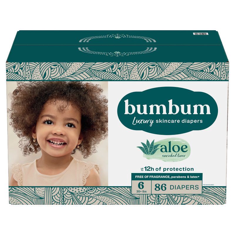 slide 14 of 14, bumbum Luxury Skincare Disposable Diapers - Size 6 - 86ct, 6 x 86 ct