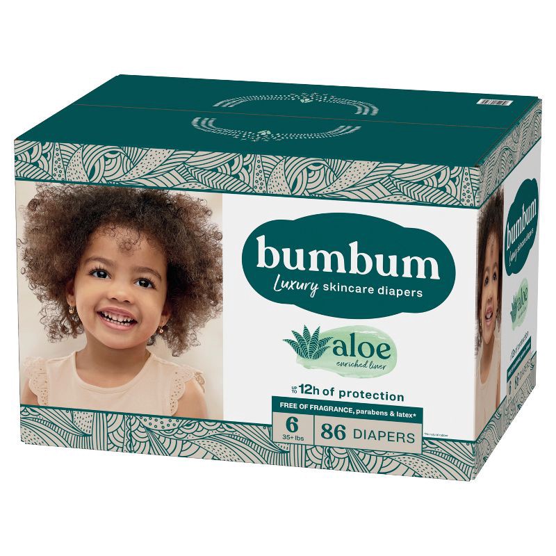 slide 13 of 14, bumbum Luxury Skincare Disposable Diapers - Size 6 - 86ct, 6 x 86 ct