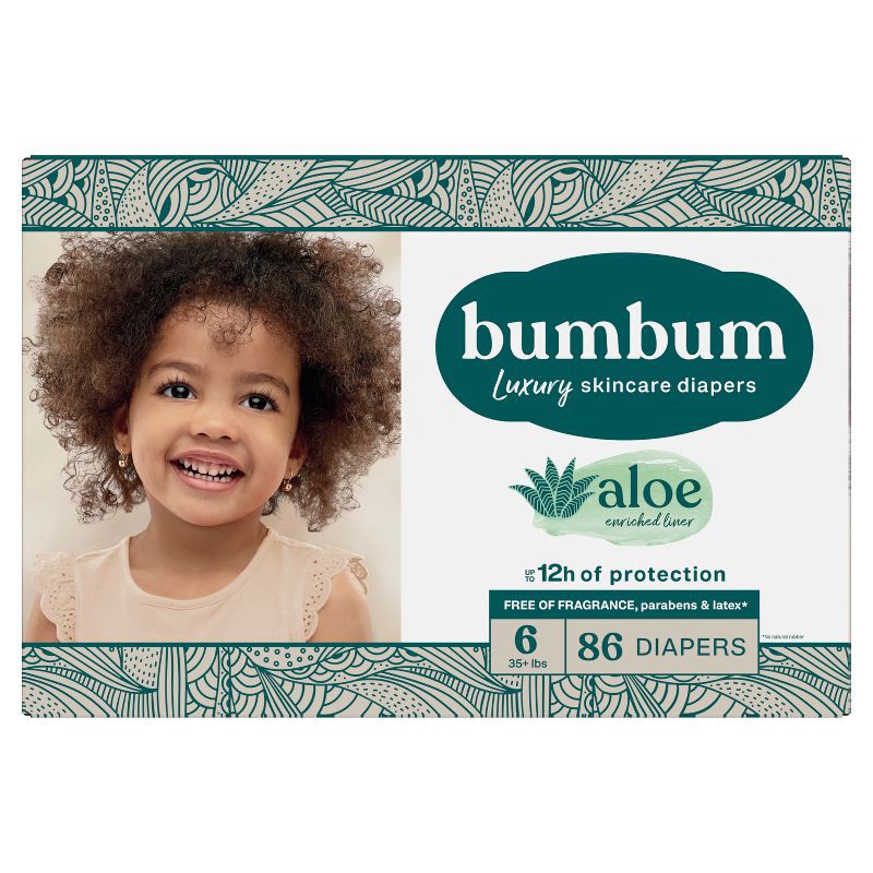slide 11 of 14, bumbum Luxury Skincare Disposable Diapers - Size 6 - 86ct, 6 x 86 ct