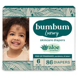 bumbum Luxury Skincare Disposable Diapers - Size 6 - 86ct