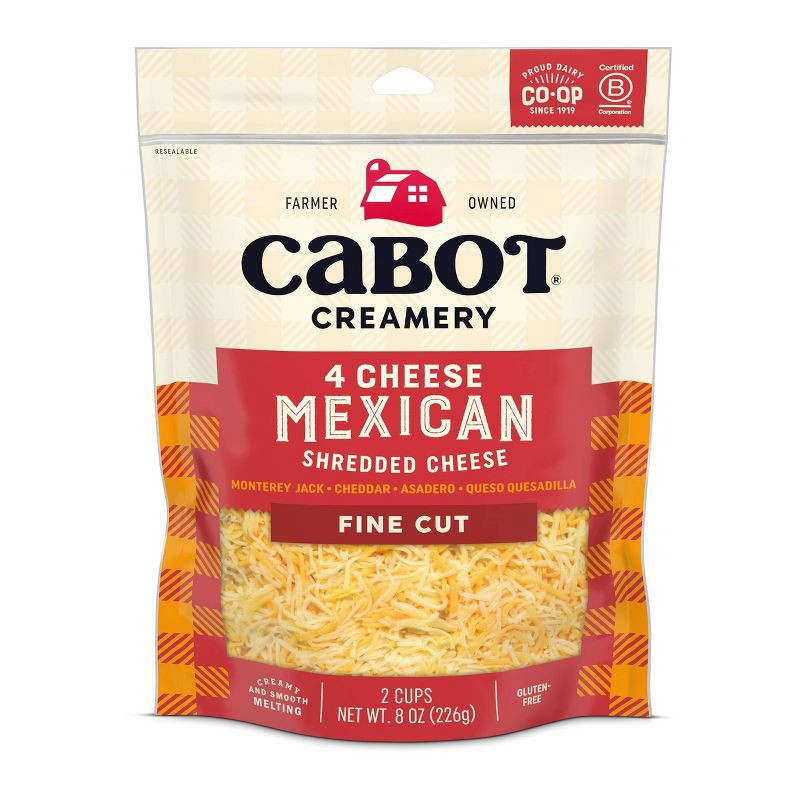 slide 1 of 9, Cabot Creamery 4 Cheese Mexican Shred - 8oz, 8 oz