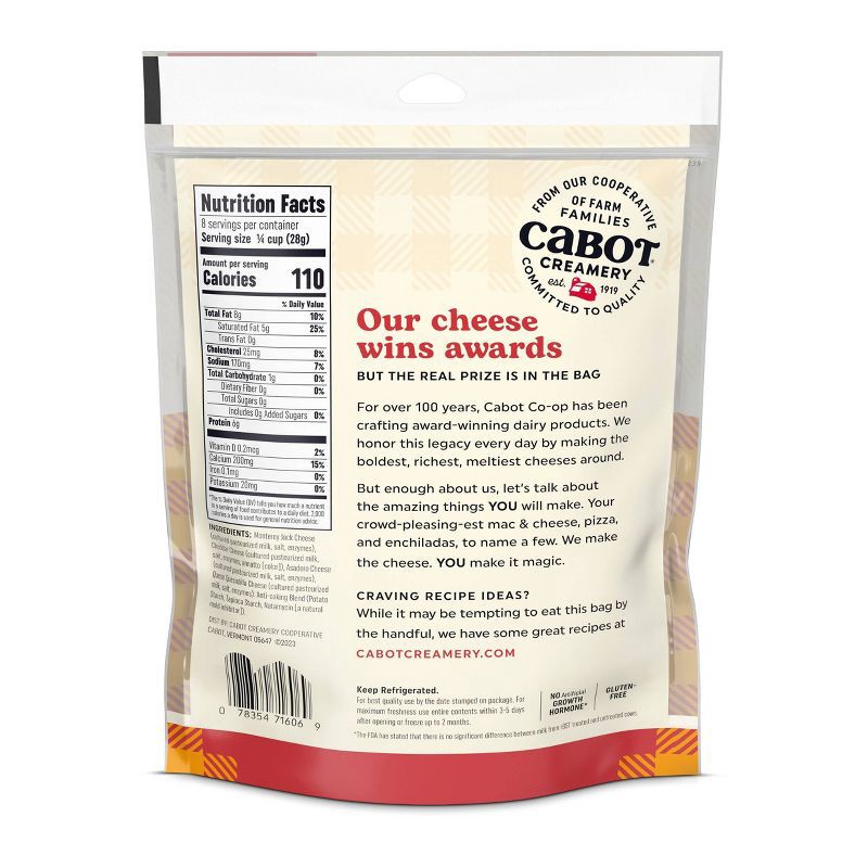 slide 9 of 9, Cabot Creamery 4 Cheese Mexican Shred - 8oz, 8 oz