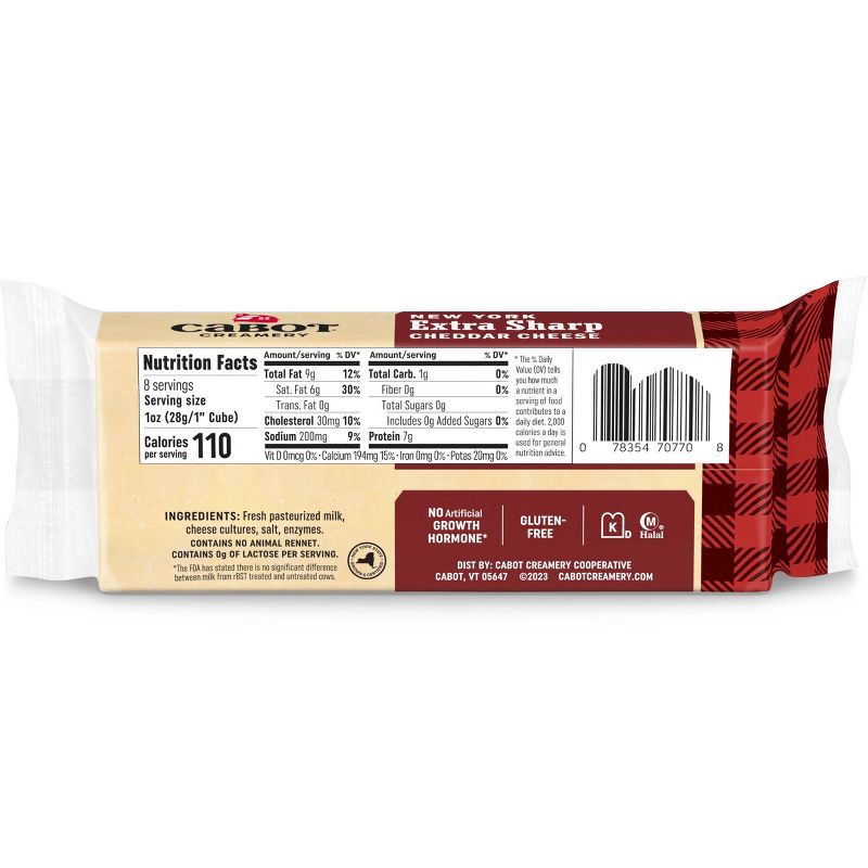 slide 9 of 9, Cabot Creamery New York Extra Sharp White Cheddar Cheese Shred - 8oz, 8 oz