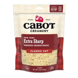 Cabot Creamery New York Extra Sharp White Cheddar Cheese Shred - 8oz