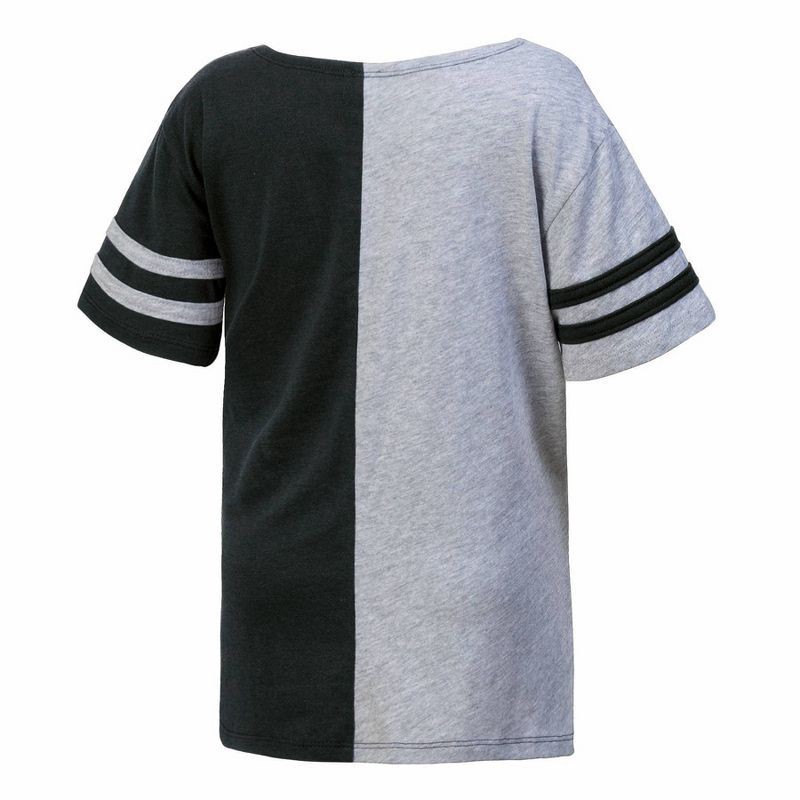 slide 2 of 3, NCAA Iowa Hawkeyes Girls' Colorblock Patch T-Shirt - XL: Relaxed Fit, V Neck, Short Sleeve, 1 ct