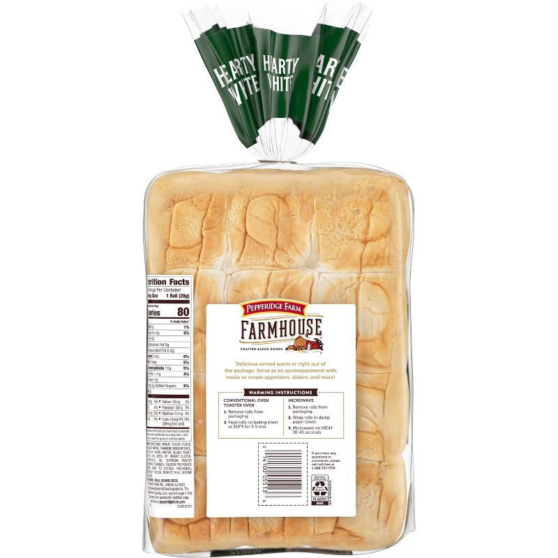slide 2 of 6, Pepperidge Farm Farmhouse Hearty White Dinner Rolls - 12ct / 12oz, 12 ct; 12 oz