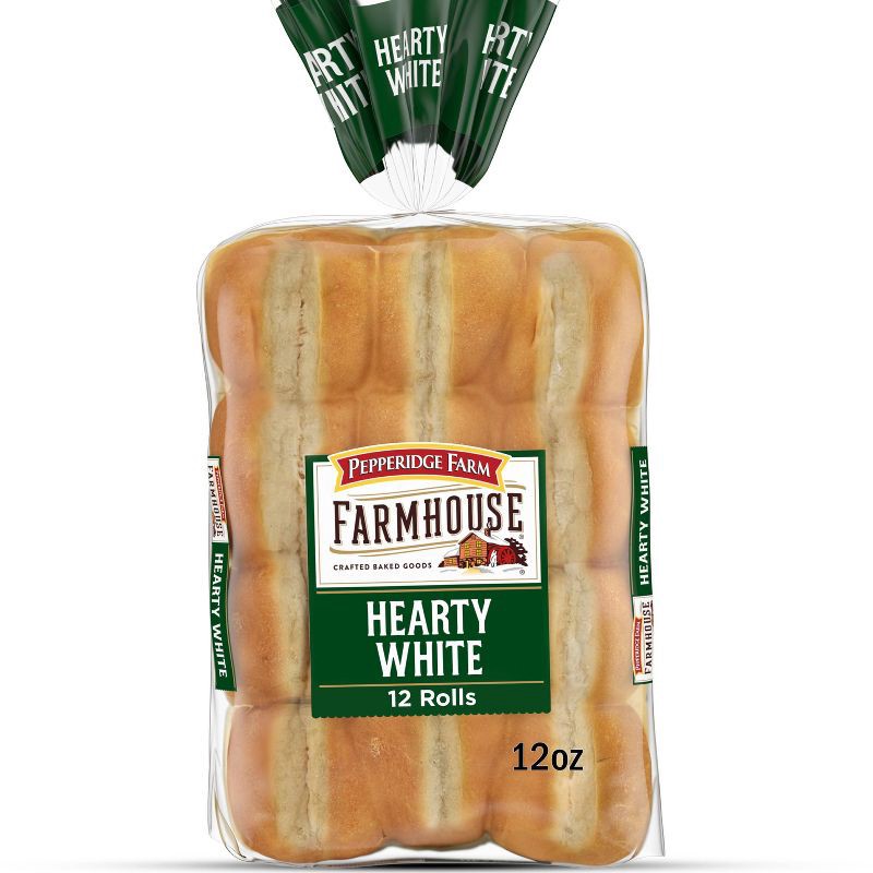 slide 1 of 6, Pepperidge Farm Farmhouse Hearty White Dinner Rolls - 12ct / 12oz, 12 ct; 12 oz