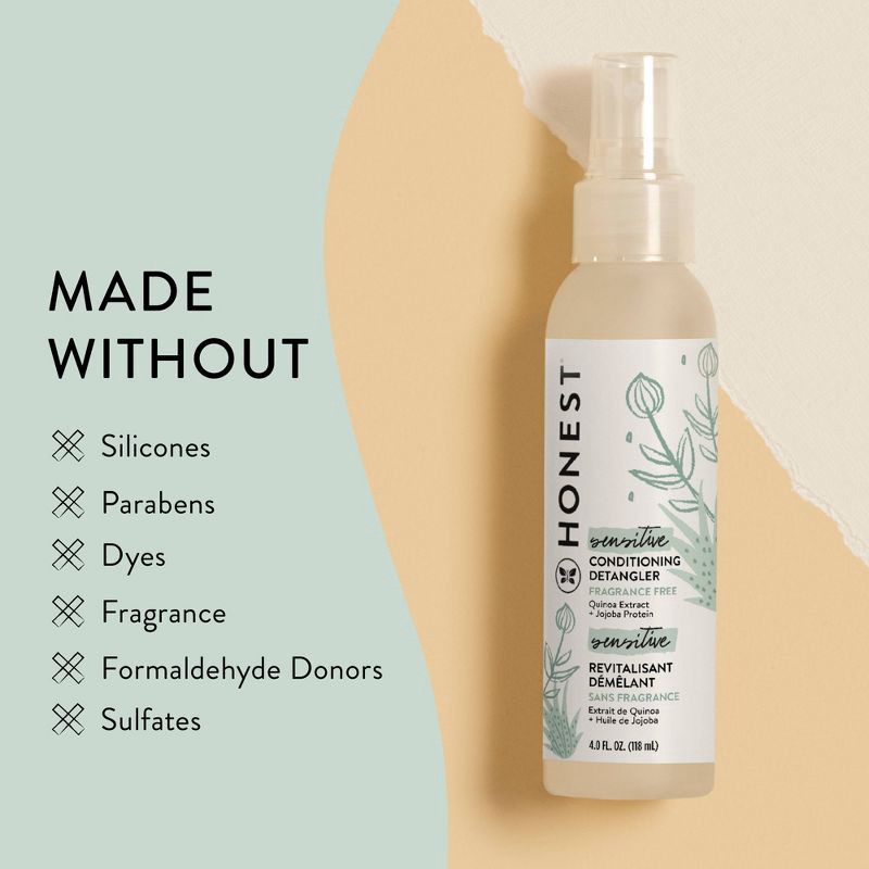 slide 5 of 8, The Honest Company Sensitive Conditioning Detangler - Fragrance Free - 4 fl oz, 4 fl oz