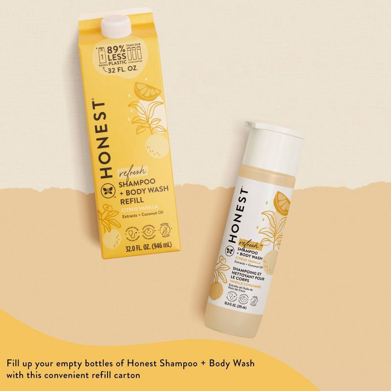 slide 6 of 11, The Honest Company Refresh Shampoo + Body Wash Refill - Citrus Vanilla - 32 fl oz, 32 fl oz