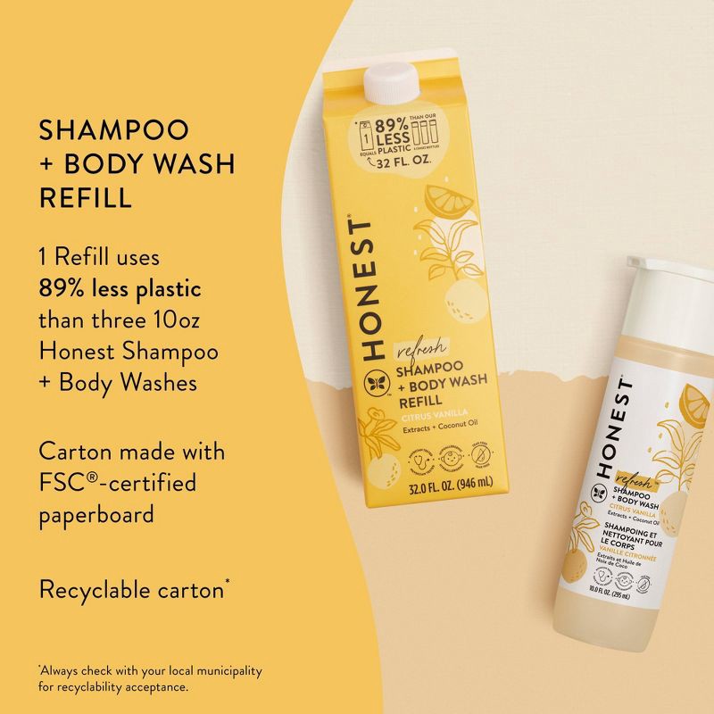 slide 8 of 11, The Honest Company Refresh Shampoo + Body Wash Refill - Citrus Vanilla - 32 fl oz, 32 fl oz