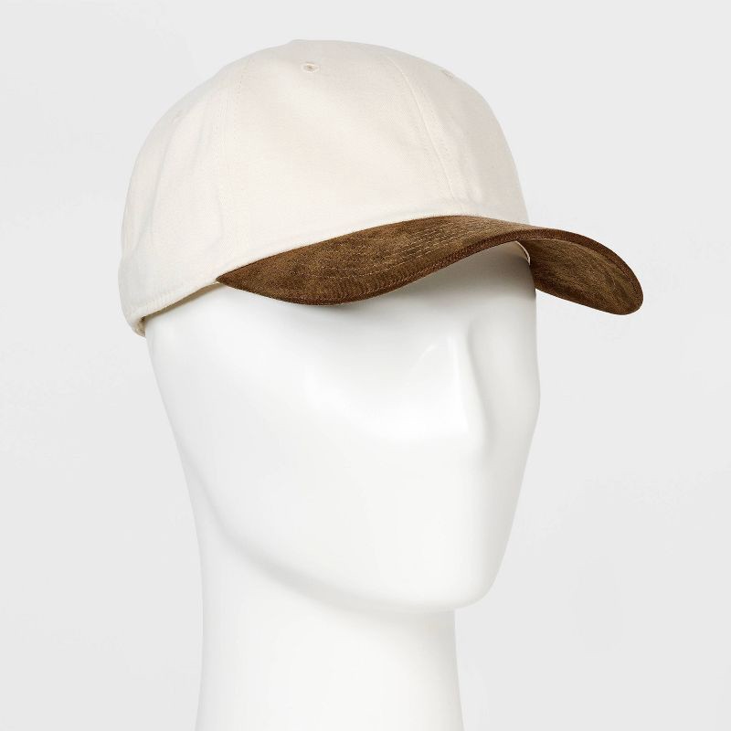 slide 2 of 4, Men's Two Tone Suede Baseball Hat - Goodfellow & Co™ Cream, 1 ct