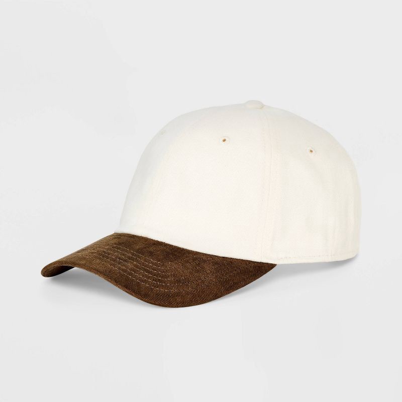 slide 1 of 4, Men's Two Tone Suede Baseball Hat - Goodfellow & Co™ Cream, 1 ct