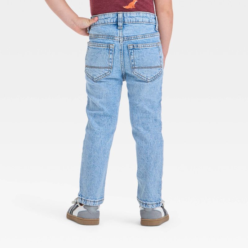 slide 2 of 3, Toddler Boys' Button-Front Slim Leg Denim Pants - Cat & Jack™ Light Wash 2T, 1 ct