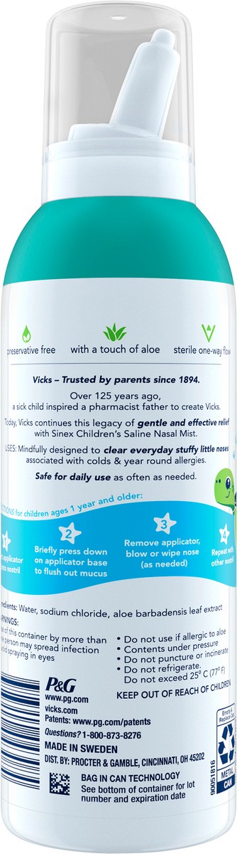 slide 2 of 3, Vicks Sinex Children's Saline Nasal Spray Ultra Fine Mist - 5oz, 5 oz