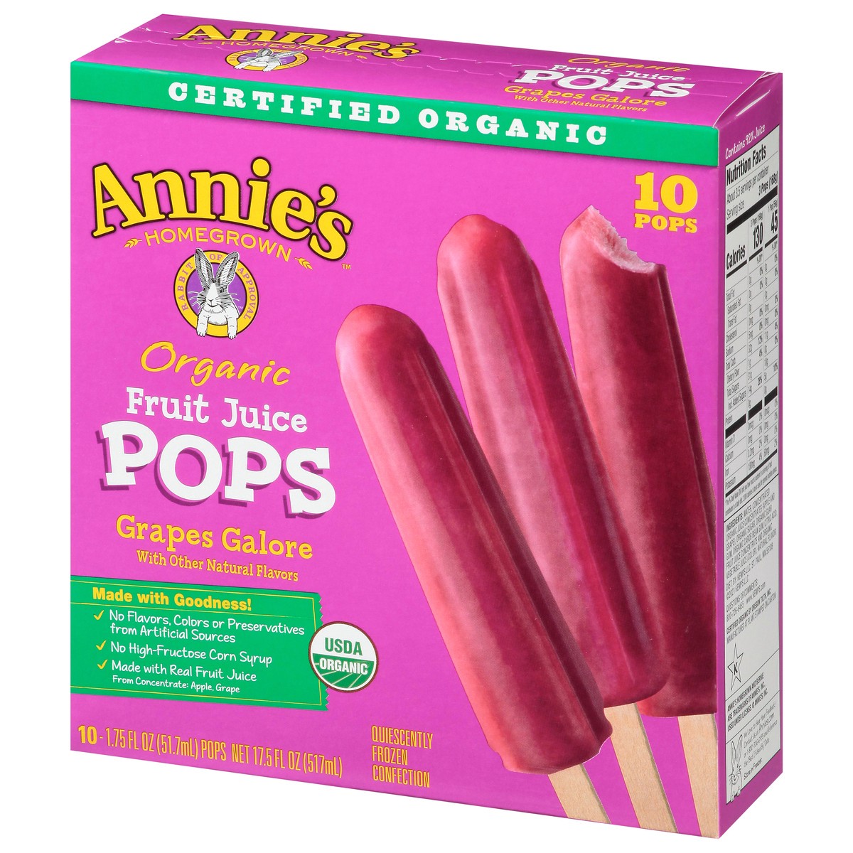 slide 2 of 14, Annie's Organic Grapes Galore Fruit Juice Pops 10 - 1.75 fl oz, 10 ct